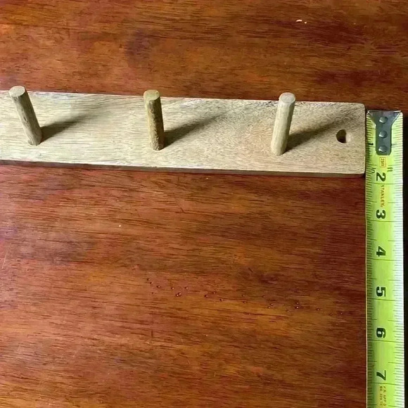 Wooden coat hanger - 3 hooks - Picture 4 of 5